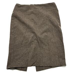 MoDa Skirt Womens Size 4 Brown Wool Nylon Blend Made in Italy Minimalist Office